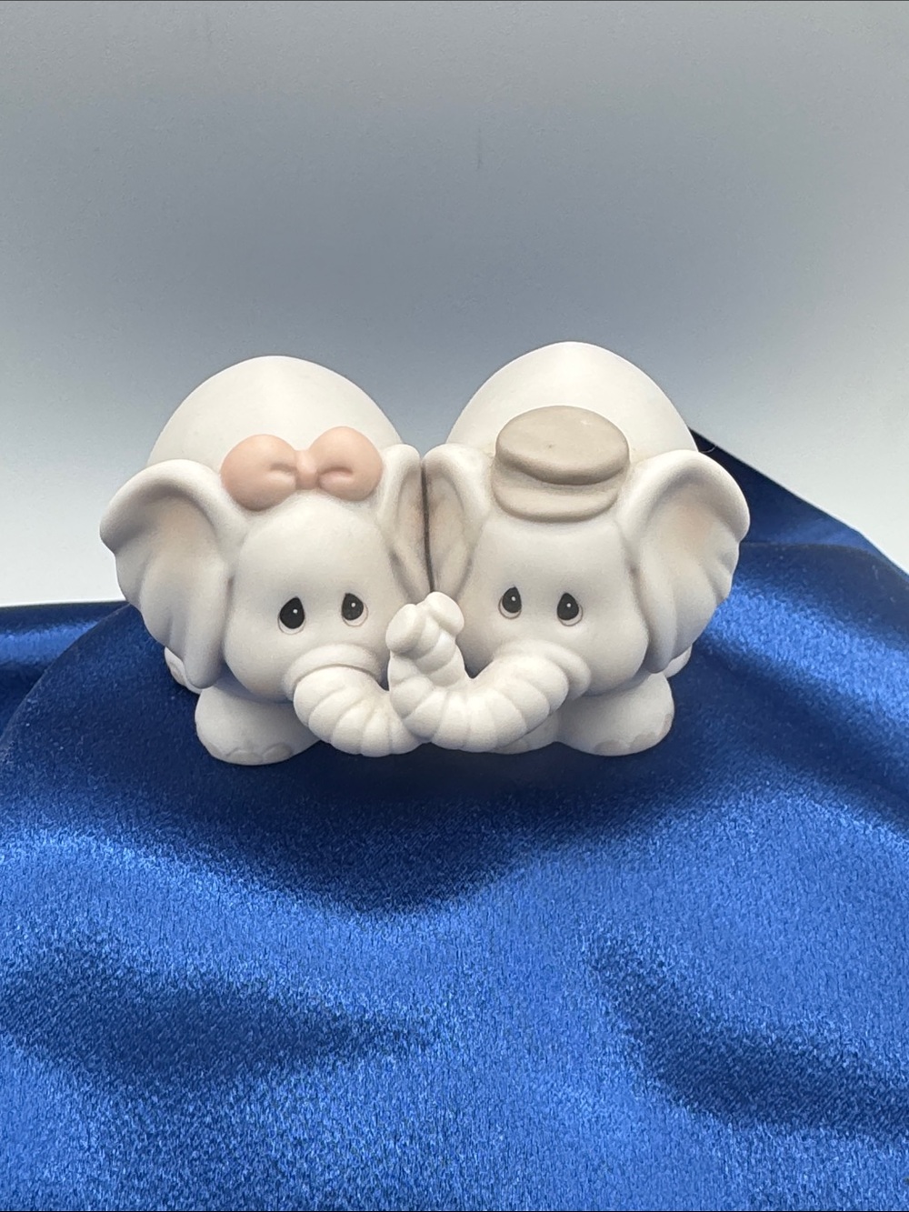 Precious Moments "Two by Two" Elephants Figurine. Produced by Enesco in 1992.